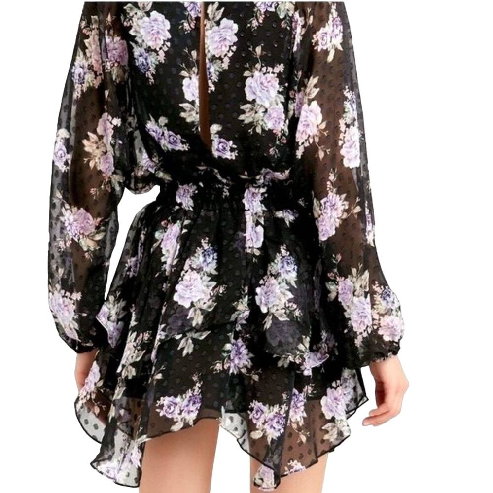 LoveShackFancy Kaia Silk Floral Mini Dress Size XS - Picture 3 of 13